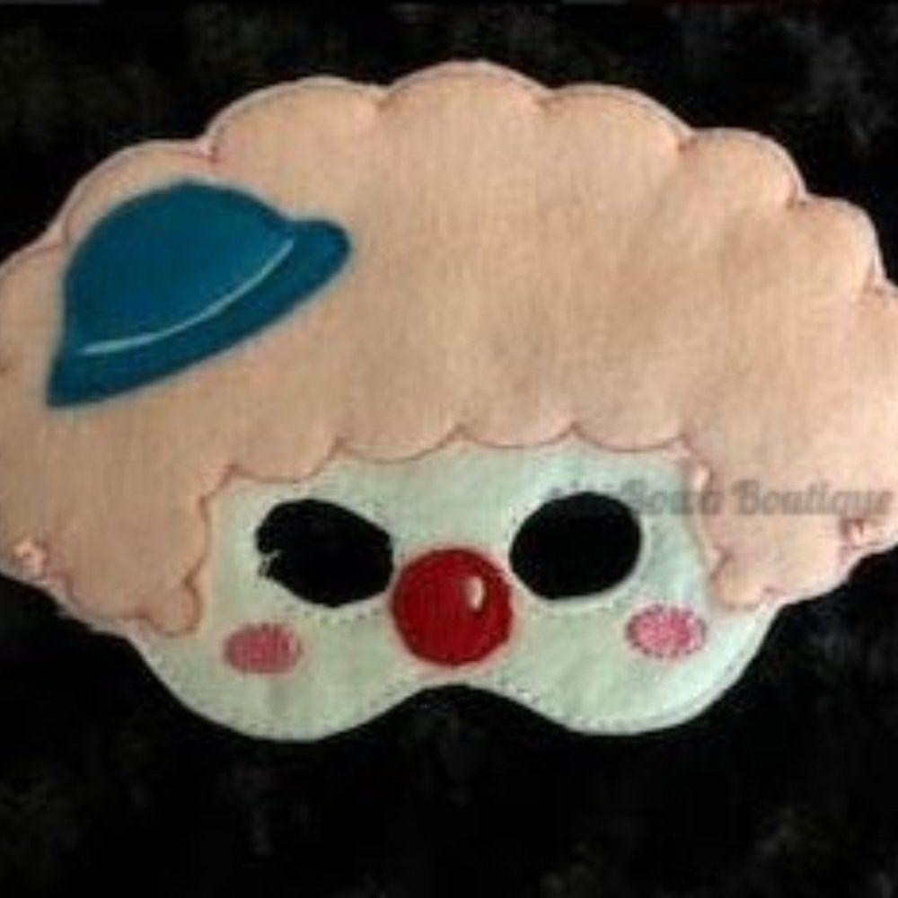 Clown Felt Mask   FM1624  Handmade NWT Boutique